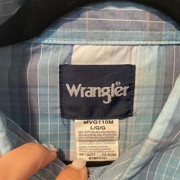 Americana Rodeo Workwear Wrangler Authentic Western Wear PearlSnap Plaid Shirt L - Picture 2 of 6